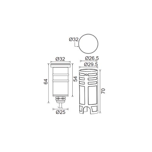 Đèn led âm sàn B2032R-2W