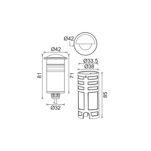 Đèn led âm sàn B2042R-4W