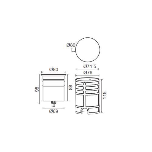 Đèn led âm sàn B2080R-10W