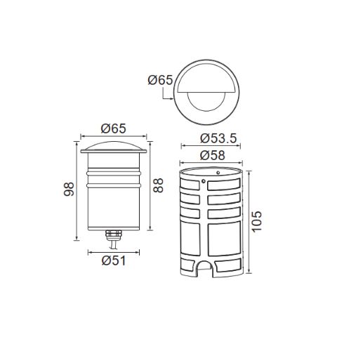 Đèn led âm sàn B2100R-6.5W
