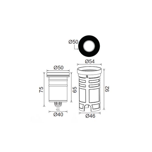 Đèn led âm sàn không viền B2052R-4.5W