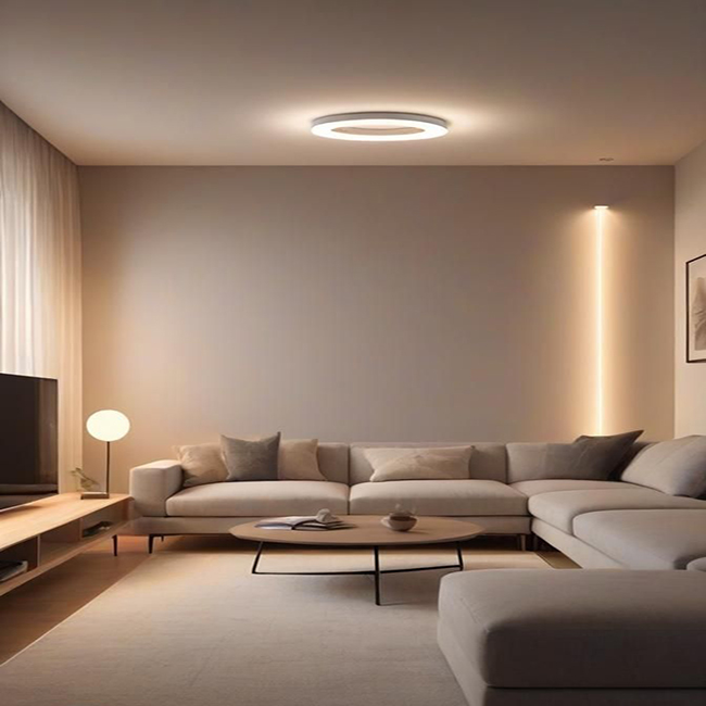 Cách bố trí đèn LED ốp trần cho nhà phố