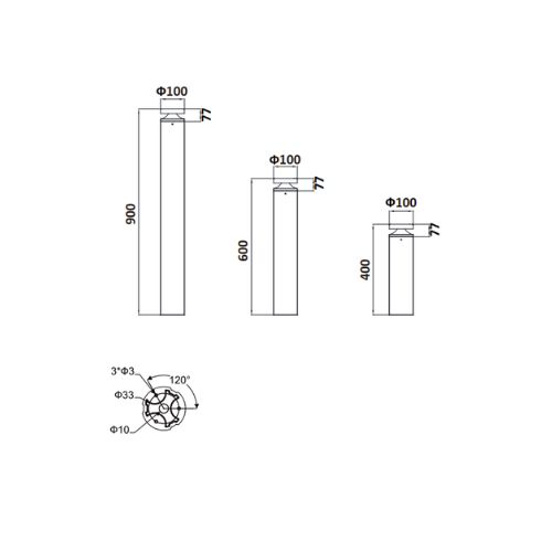 Đèn led trụ sân vườn lối đi B8100H1A-12W