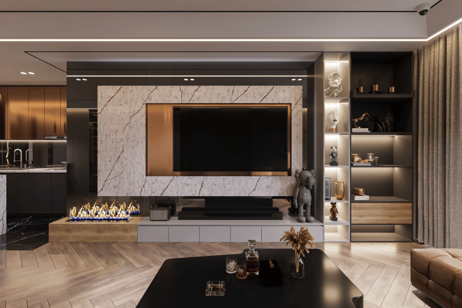 Đèn led ốp trần phòng khách