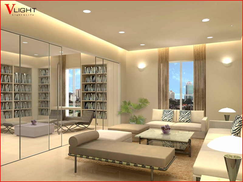 Cách bố trí khoảng cách đèn LED âm trần theo từng khu vực sử dụng