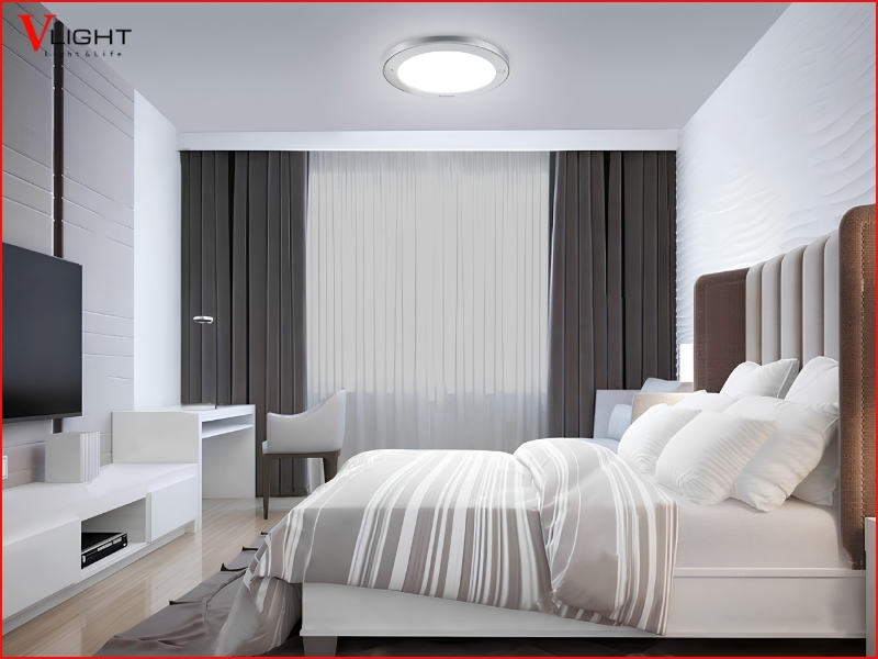 Cách tính tổng công suất đèn LED ốp trần cho phòng ngủ