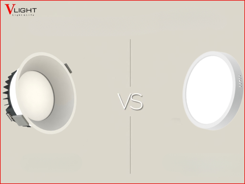Đặc điểm của đèn LED âm trần và đèn LED ốp trần
