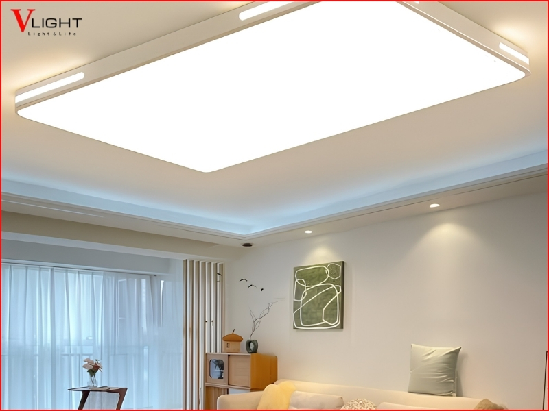 Kinh nghiệm chọn đèn LED ốp trần phòng khách từ VLight
