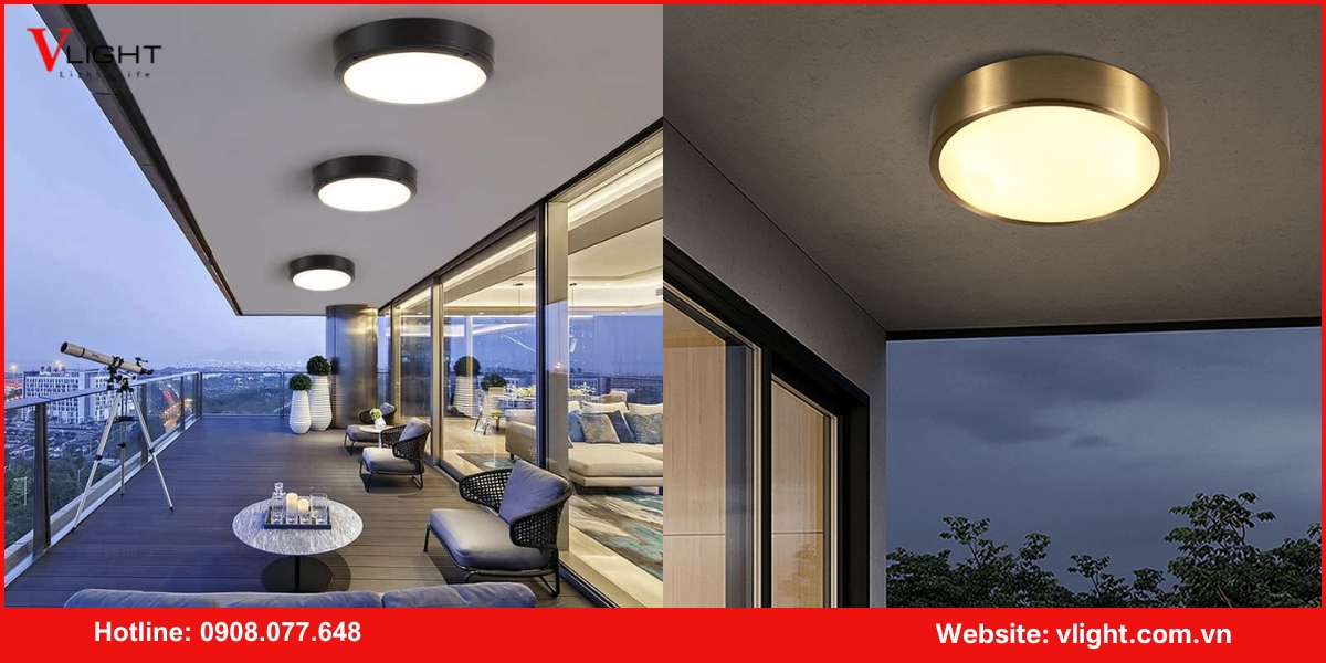 Lưu ý khi chọn đèn led ốp trần ban công