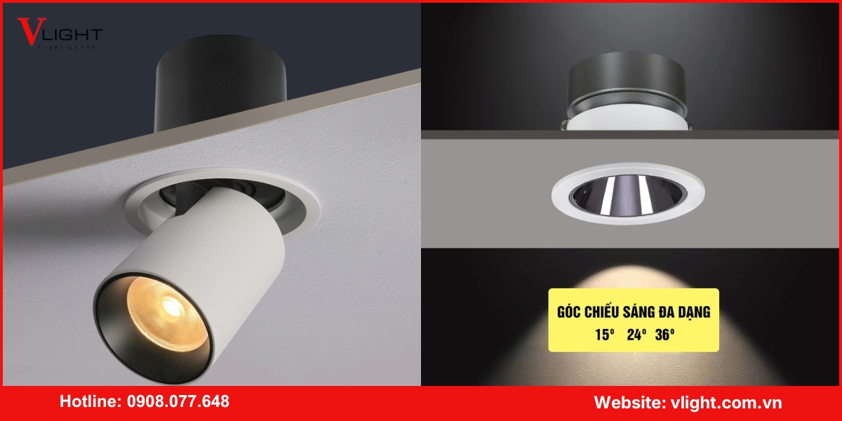 Lưu ý về đèn led âm trần chỉnh hướng