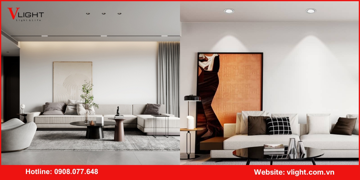 Mua đèn led âm trần chỉnh hướng tại VLight