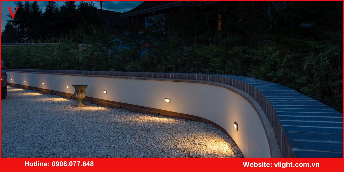 Mua đèn led âm tường lối đi sân vườn giá tốt