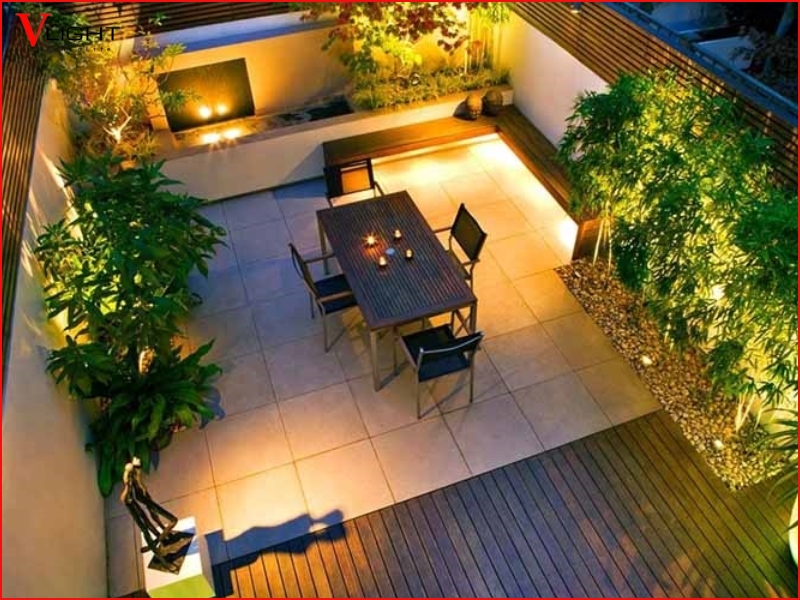 Nguyên tắc bố trí đèn LED cảnh quan sân vườn biệt thự