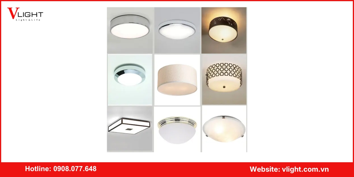 Phân loại đèn led ốp trần phòng ngủ