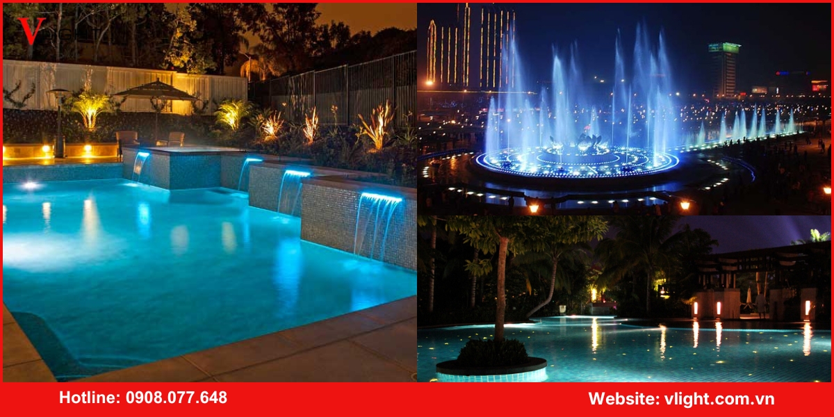 Ứng dụng của đèn led âm nước