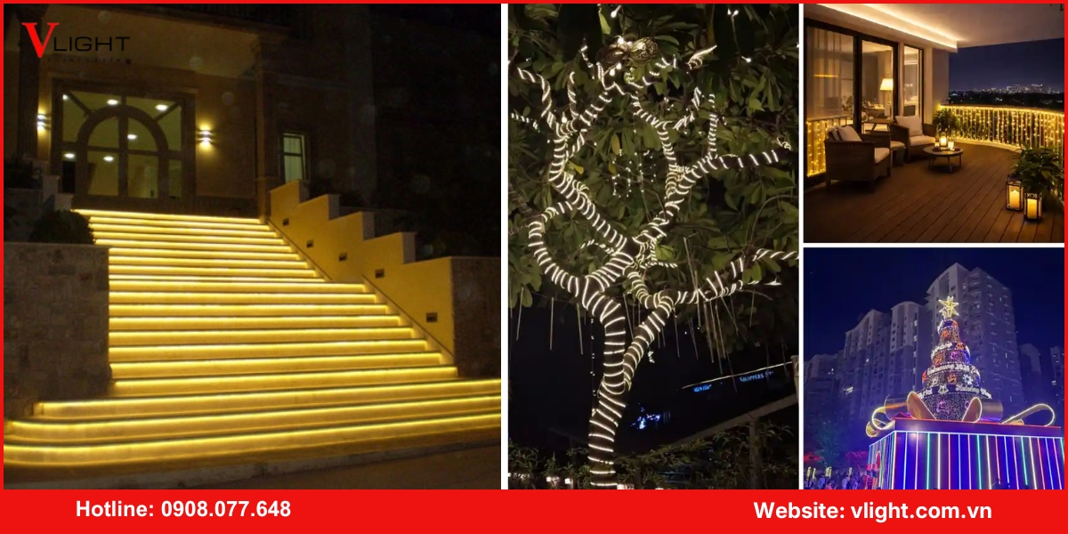 Ứng dụng của đèn led dây ngoại thất