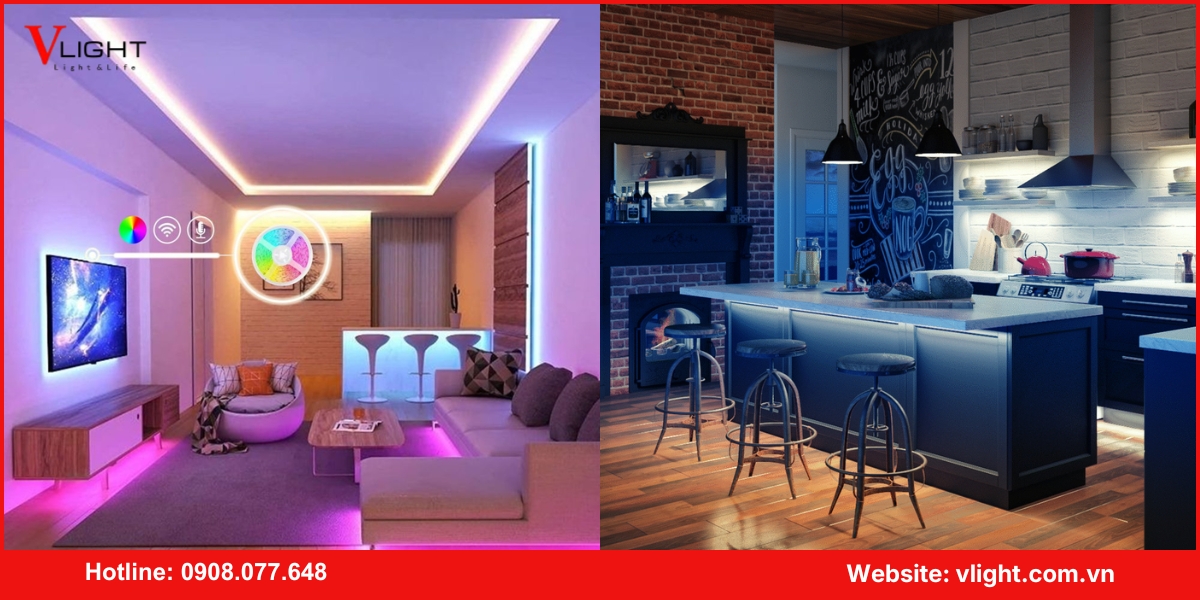 Ứng dụng của đèn led dây nội thất