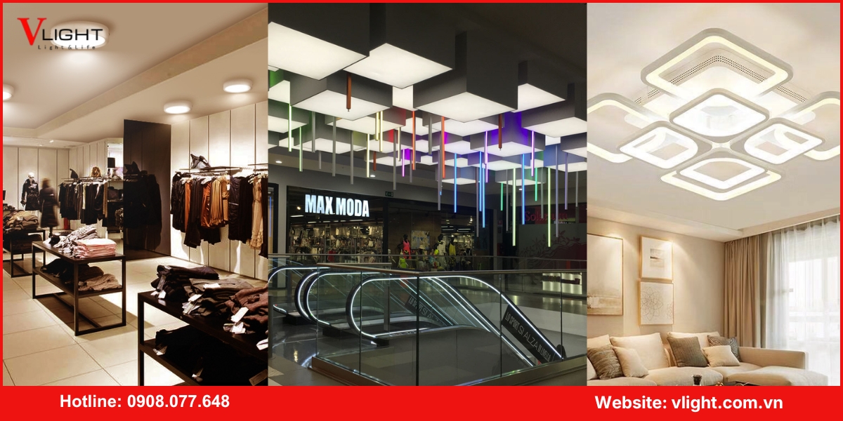 Ứng dụng của đèn led ốp trần