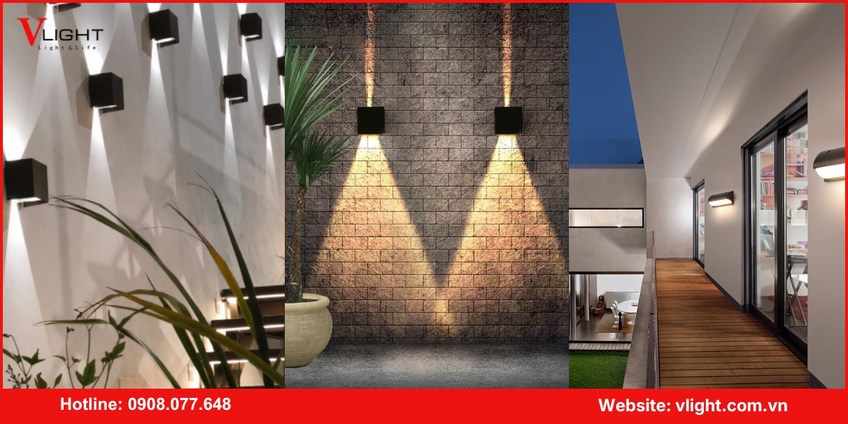 Ứng dụng của đèn led ốp tường sân vườn