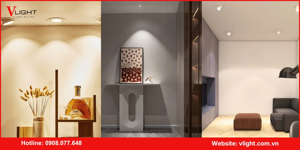 Ứng dụng phổ biến của đèn led âm trần chỉnh hướng