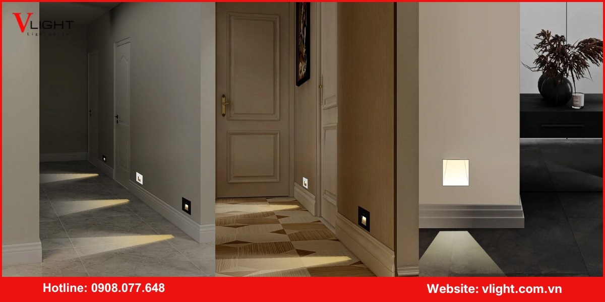 Ứng dụng phổ biến của đèn led âm tường lối đi