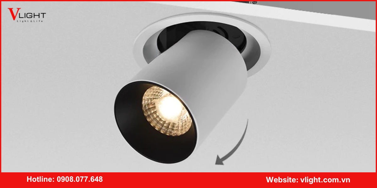 Ưu điểm của đèn led âm trần chỉnh hướng