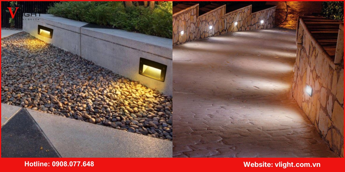 Ưu điểm của đèn led âm tường lối đi sân vườn