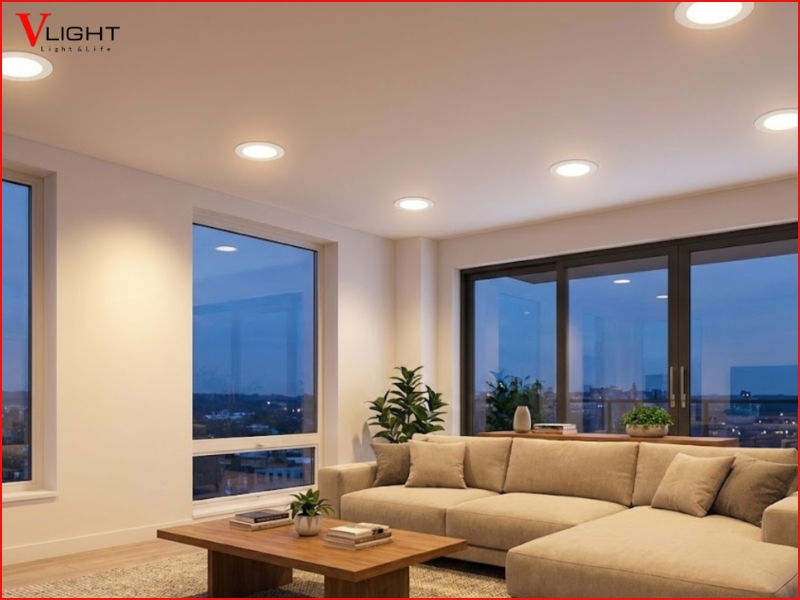 Vì sao cần bố trí đèn LED âm trần hợp lý cho phòng khách
